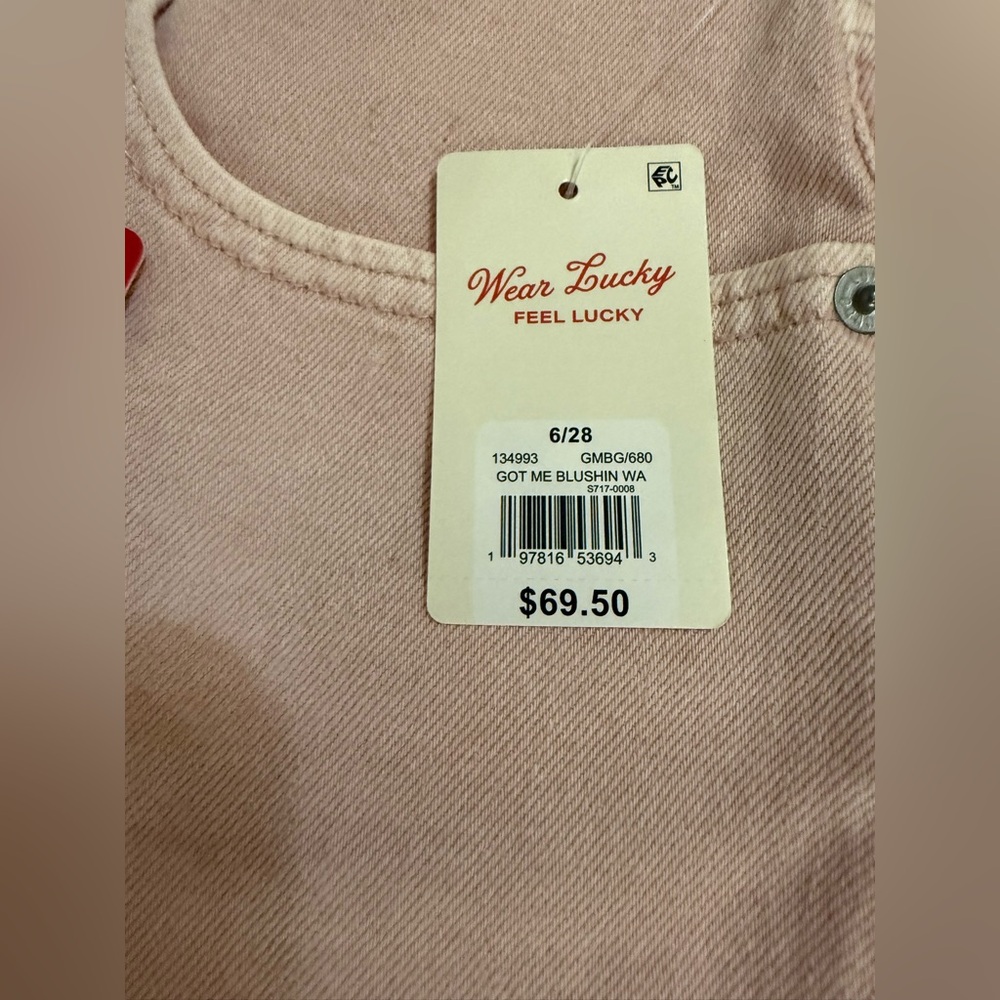 Lucky Brand Pink Festival Denim Shorts Size 6/28 Mid Rise NWT Blush Wash - Picture 7 of 11